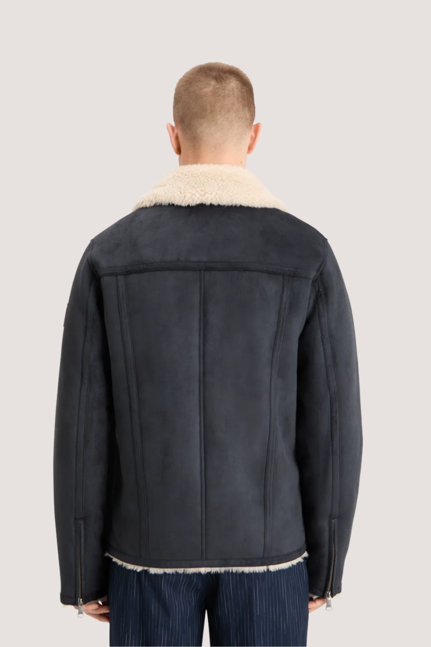 SCOTCH & SODA - FAUX SHEERLING JACKET - BLACK