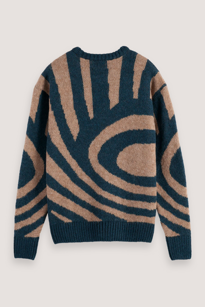 SCOTCH & SODA - HAIRY BIG WAVES DROPPED SHOULDER SWEATER - NIGHT LOGO WAVE