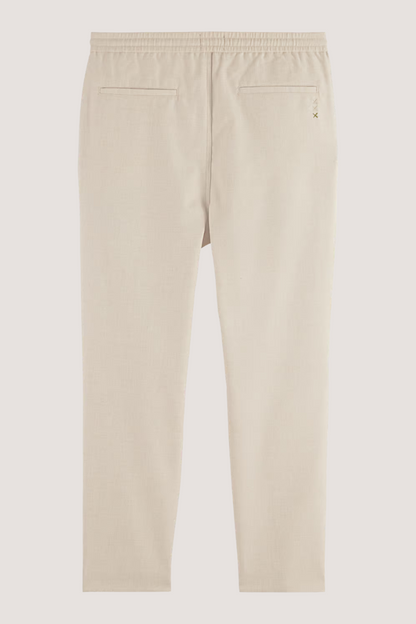 SCOTCH & SODA - MORTON TWILL JOGGER - PARCHMENT MELANGE