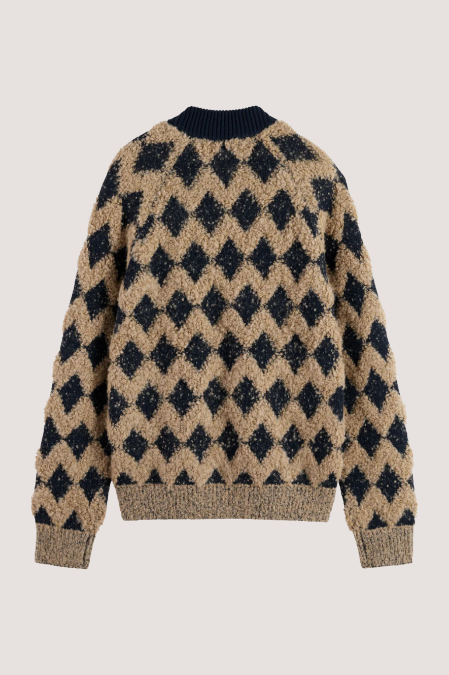 SCOTCH & SODA - TEXTURED JACQUARD BOMBER - MOCHA