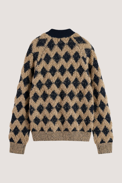 SCOTCH & SODA - TEXTURED JACQUARD BOMBER - MOCHA