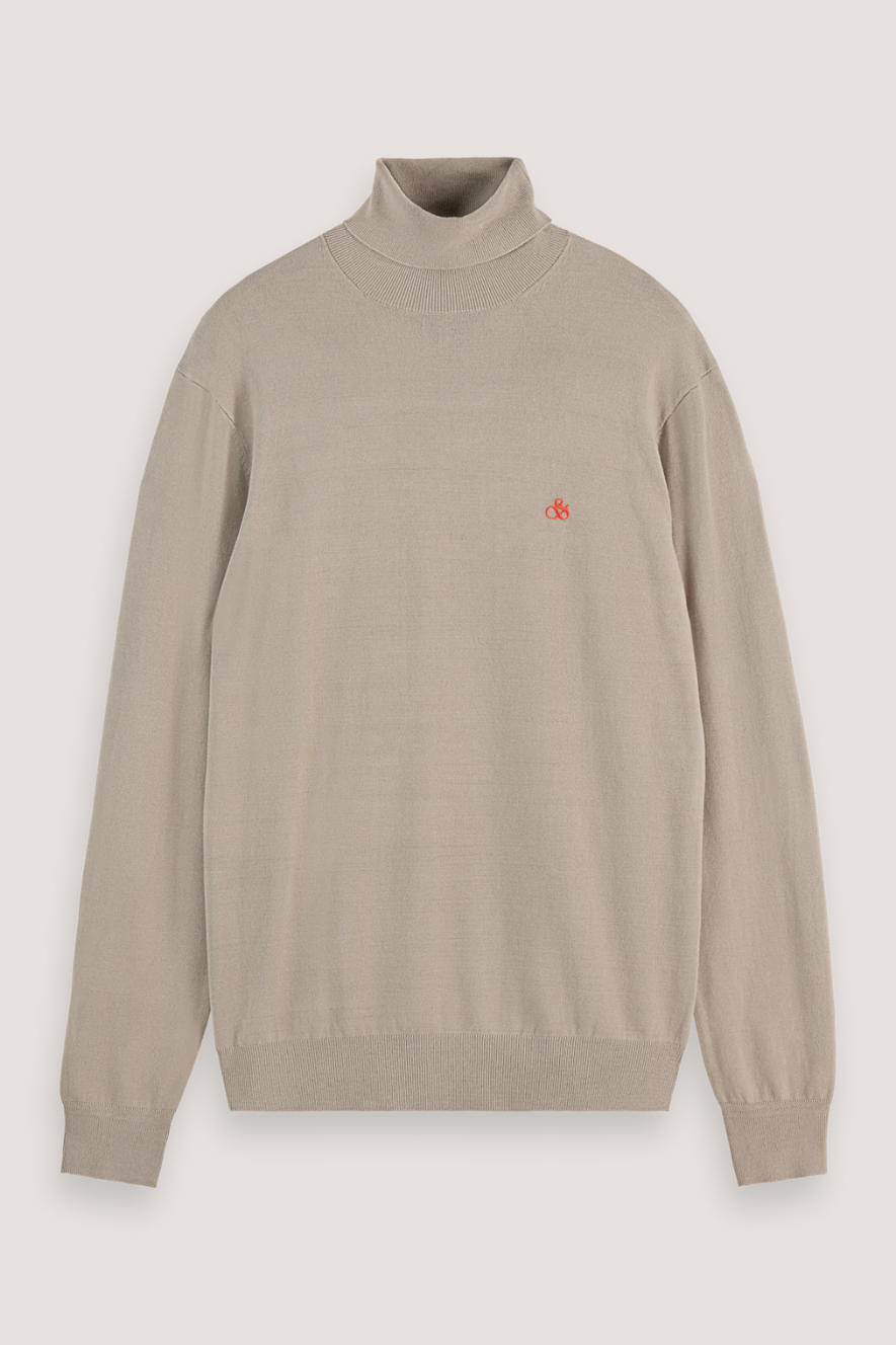 SCOTCH & SODA - TURTLENECK VISCOSE SWEATER - MOCHA