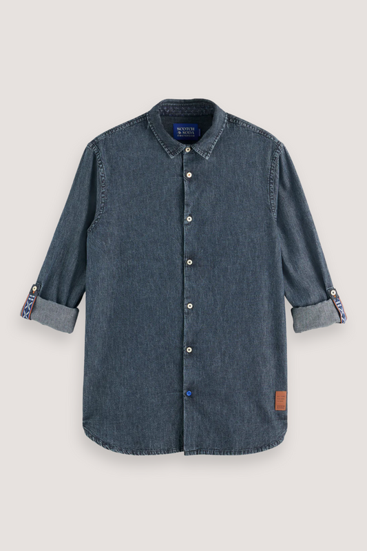 SCOTCH & SODA - WASHED BLACK DENIM SHIRT - WASHED BLACK