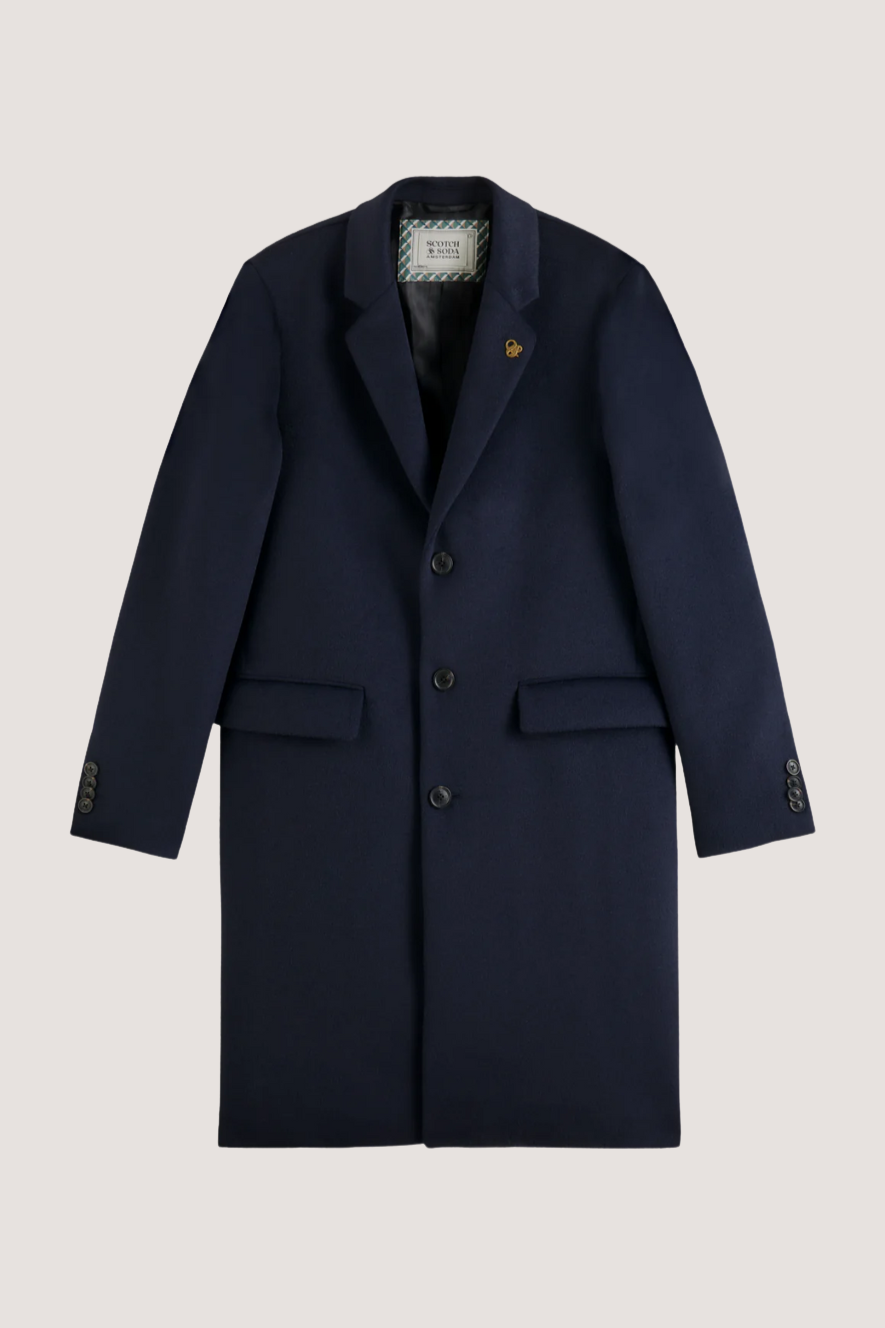 SCOTCH & SODA - WOOL CLASSIC OVERCOAT - NIGHT