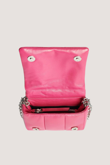 STAND STUDIO - ERY PANEL BAG - NEON PINK/SILVER