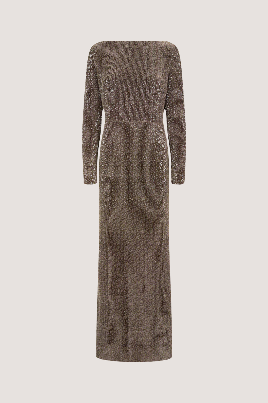 STINE GOYA - CARSONI LONG DRESS - HOLOGRAPHIC SEQUIN