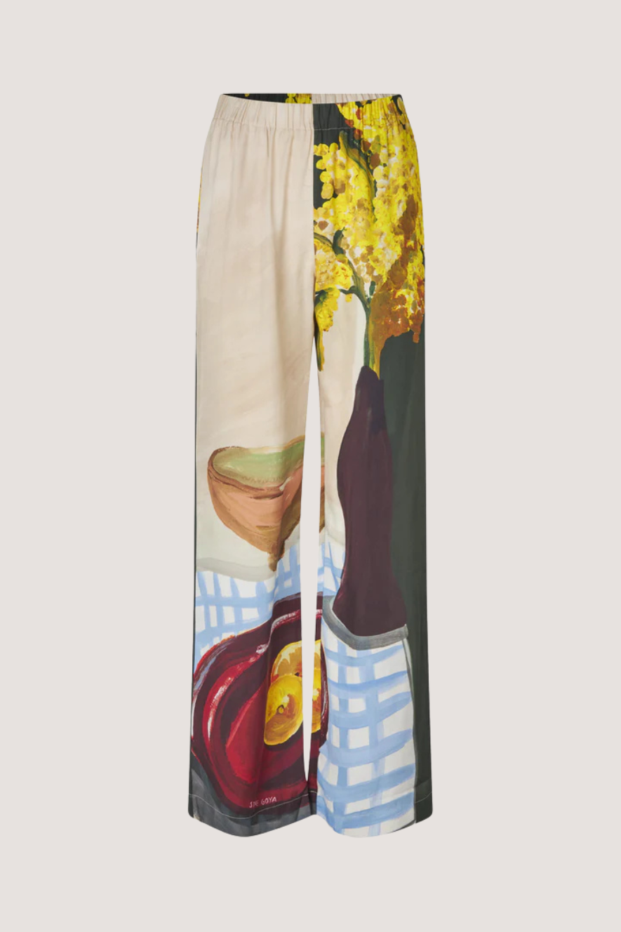 STINE GOYA - ELASTICATED LONG PANTS - LEMONS ON A PLATE