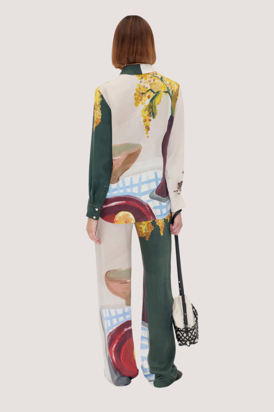 STINE GOYA - ELASTICATED LONG PANTS - LEMONS ON A PLATE