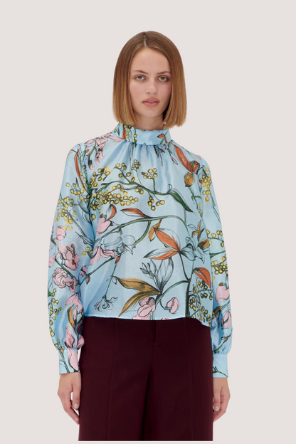 STINE GOYA - GATHERED LONG SLEEVE TOP - SPRING MIMOSA