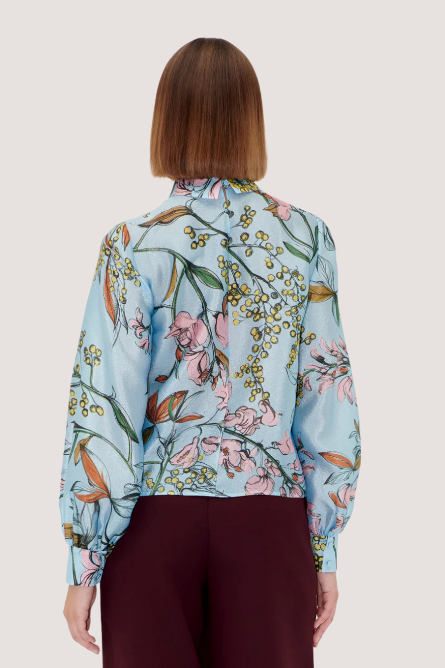 STINE GOYA - GATHERED LONG SLEEVE TOP - SPRING MIMOSA
