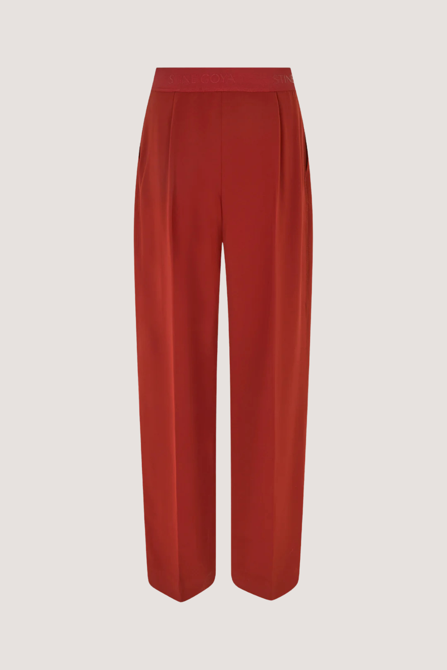 STINE GOYA - WIDE LEG LONG PANTS - BORDEAUX