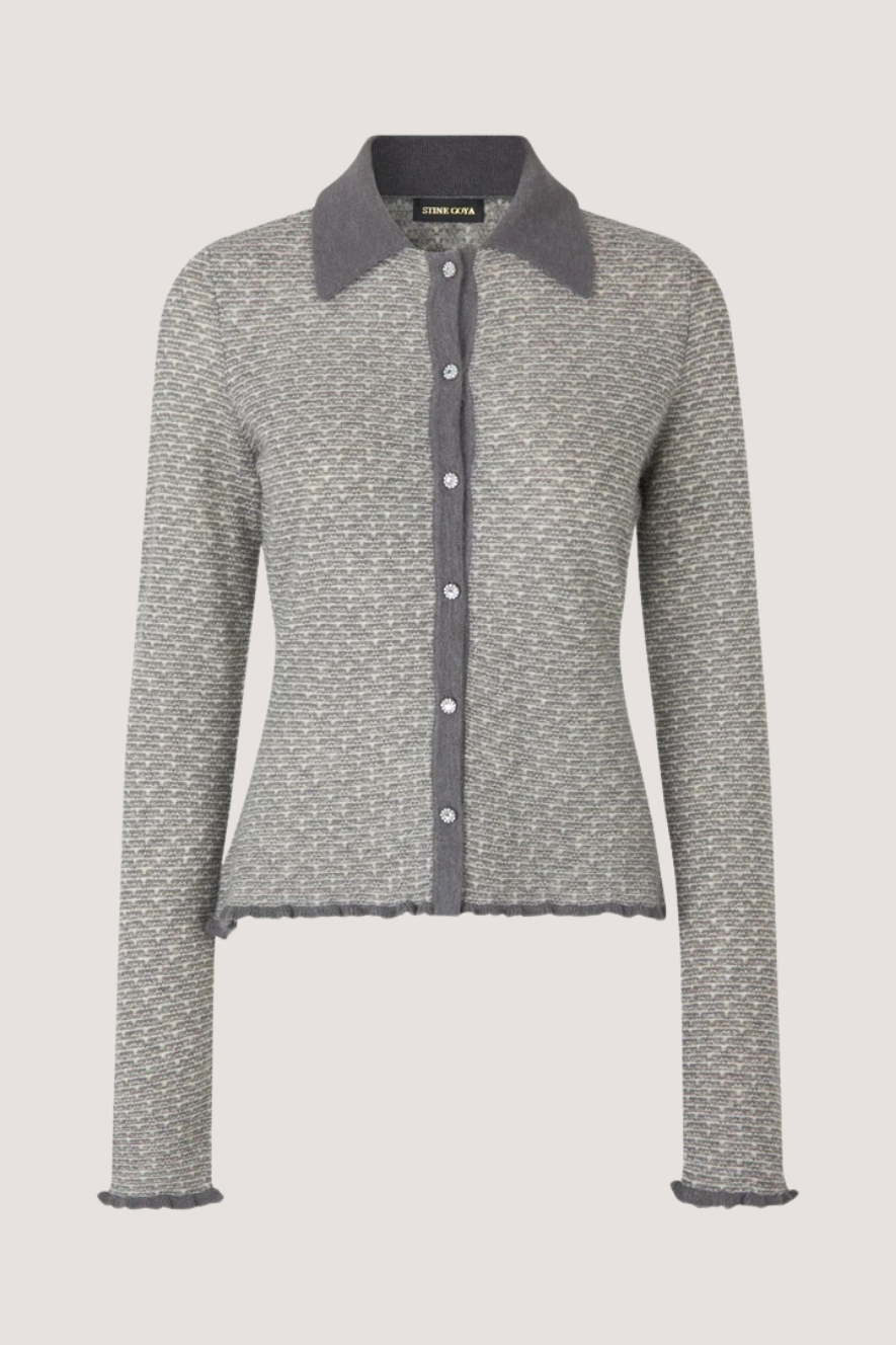 STINE GOYA - BOBBI LONG CARDIGAN - GREY STONE