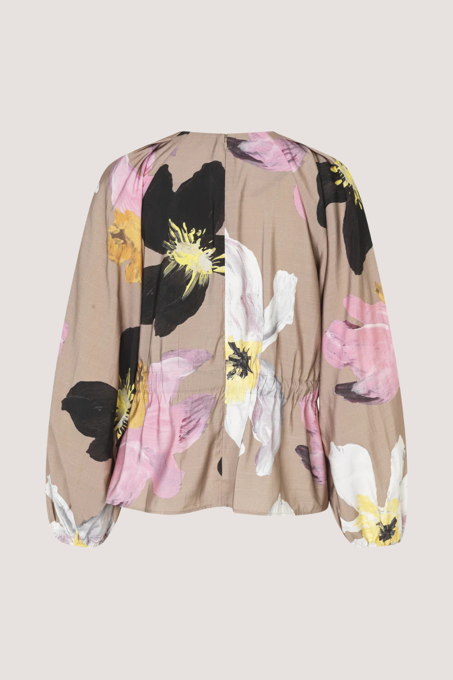 STINE GOYA -  DOUBLE BUCKLE RAGLAN TOP - WILD FLOWERS