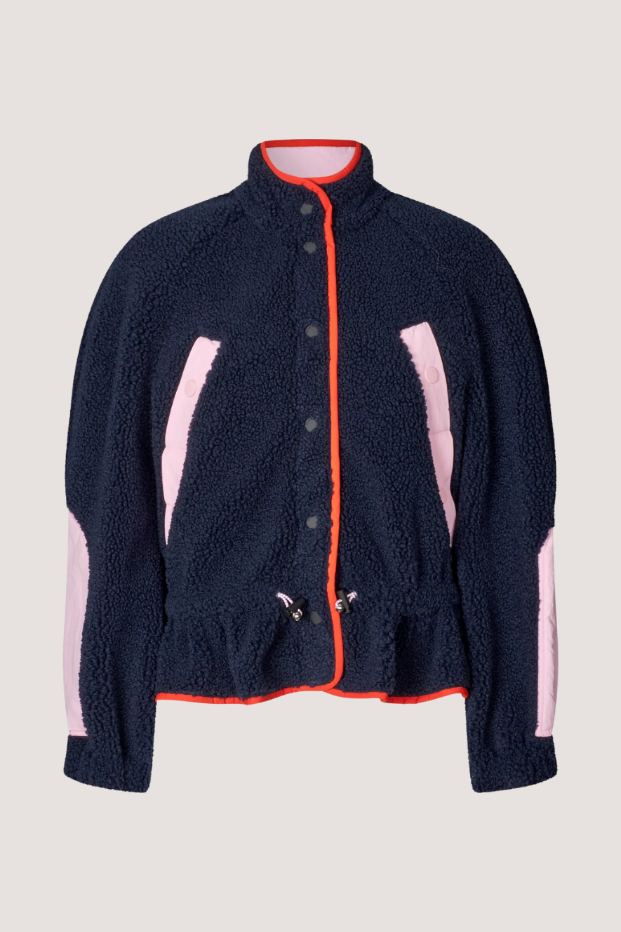 STINE GOYA - DRROPPED SHOULDER GATHERED JACKET - BLACK IRIS