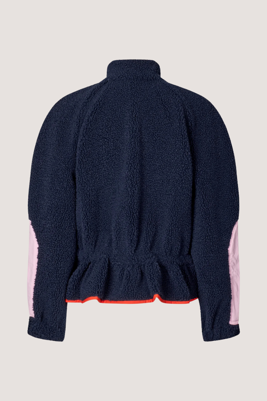 STINE GOYA - DRROPPED SHOULDER GATHERED JACKET - BLACK IRIS