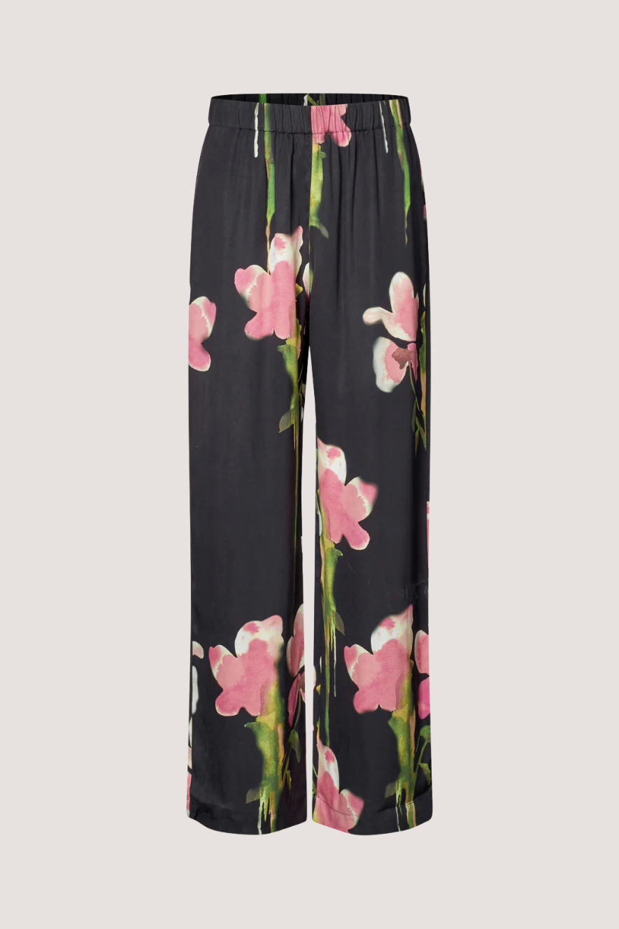 STINE GOYA - ELASTICATED LONG PANTS - MELTING FLOWERS