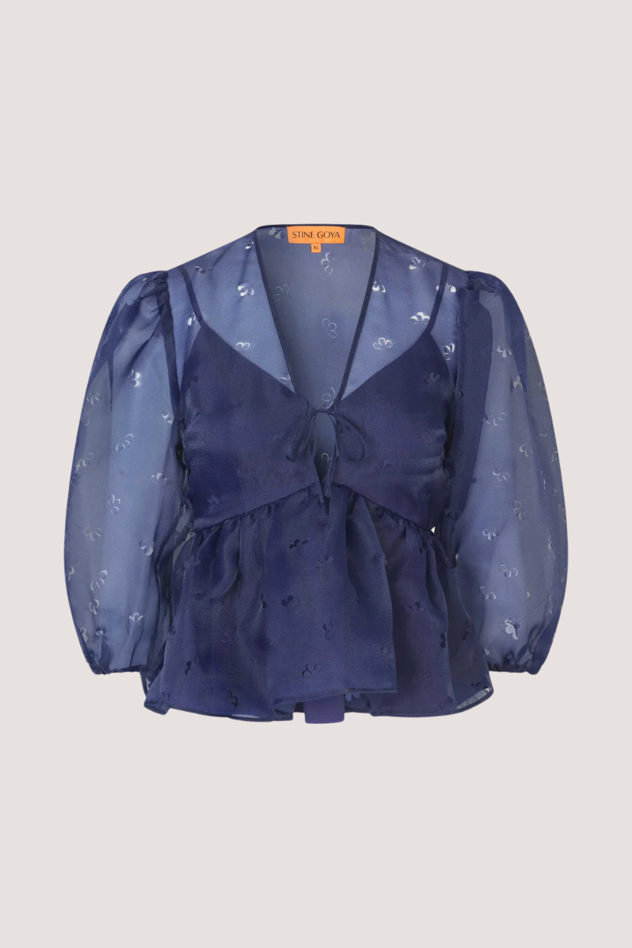 STINE GOYA - LONG SLEEVE BOW TOP - DITZY FLORAL