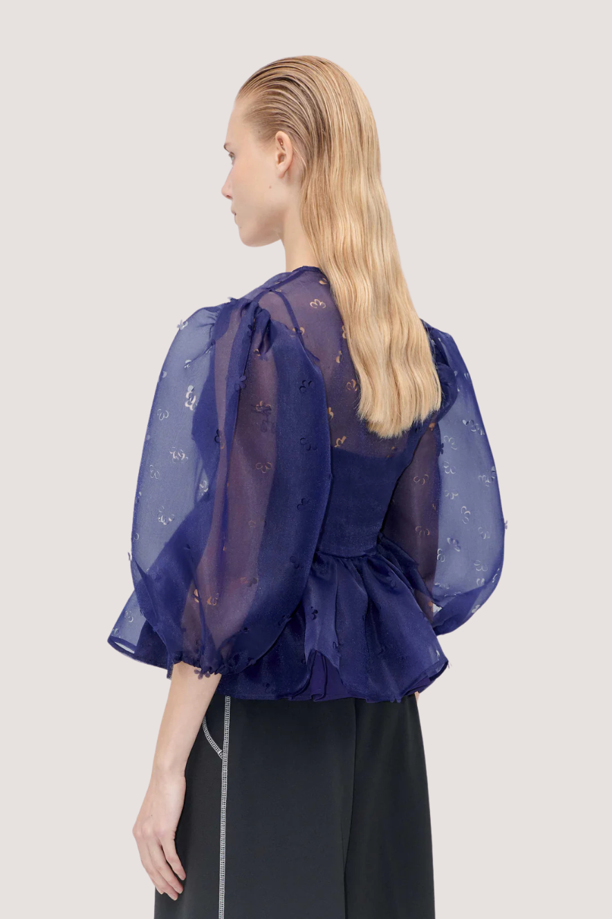 STINE GOYA - LONG SLEEVE BOW TOP - DITZY FLORAL