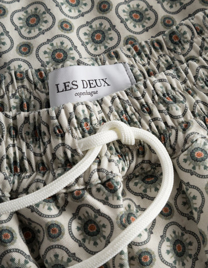 LES DEUX - TAPESTRY SHORTS - IVORY/LIGHT JADE GREEN