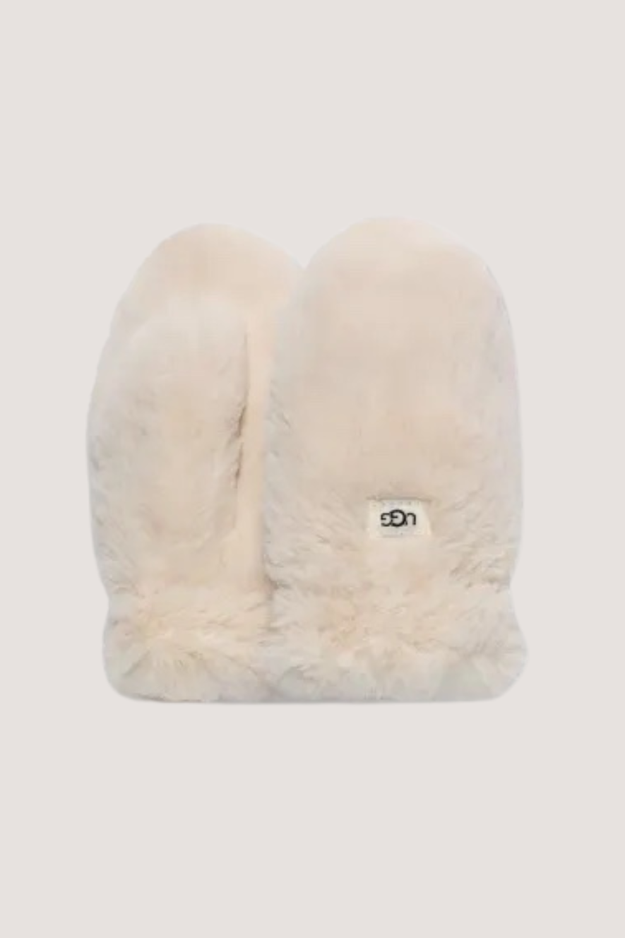 UGG - FAUX FUR MITTEN KIDS - WHITE