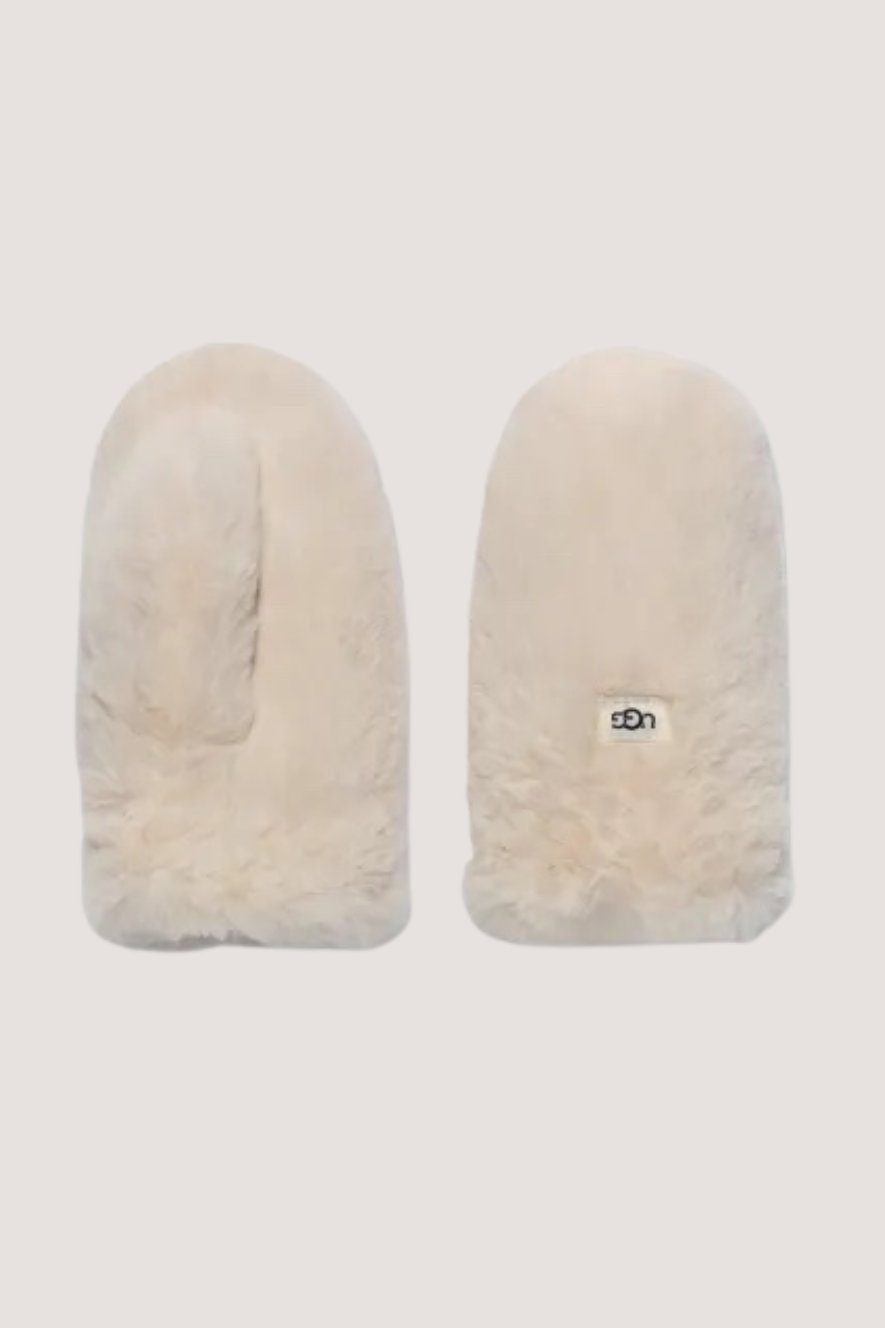 UGG - FAUX FUR MITTEN KIDS - WHITE