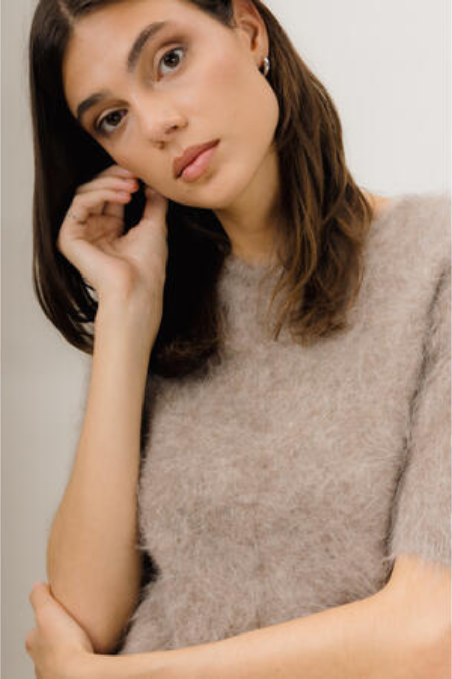 URBAN PIONEERS - ABBY KNIT TOP - DARK SAND