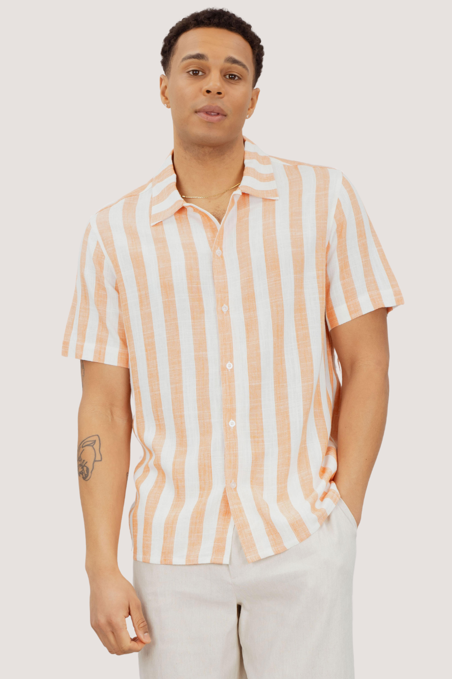 URBAN PIONEERS - FOLKE SS SHIRT - CORAL