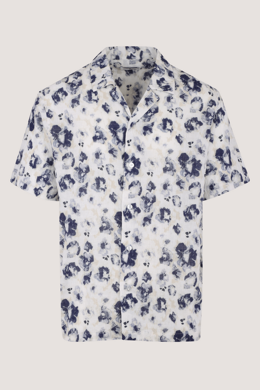 URBAN PIONEERS - GASTON SS SHIRT - BLUE AOP