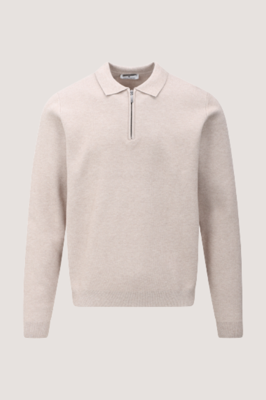 URBAN PIONEERS - SUCCA HALF-ZIP POLO - LIGHT SAND