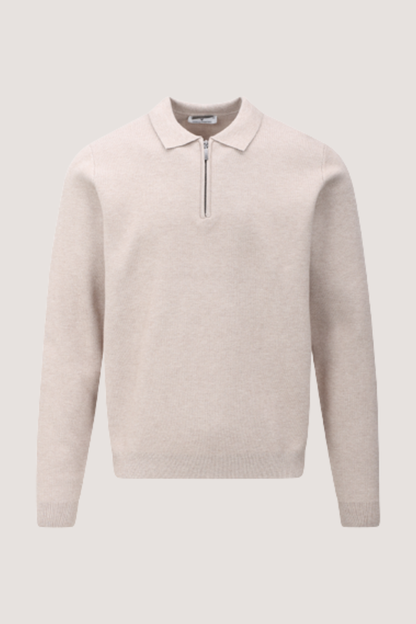 URBAN PIONEERS - SUCCA HALF-ZIP POLO - LIGHT SAND