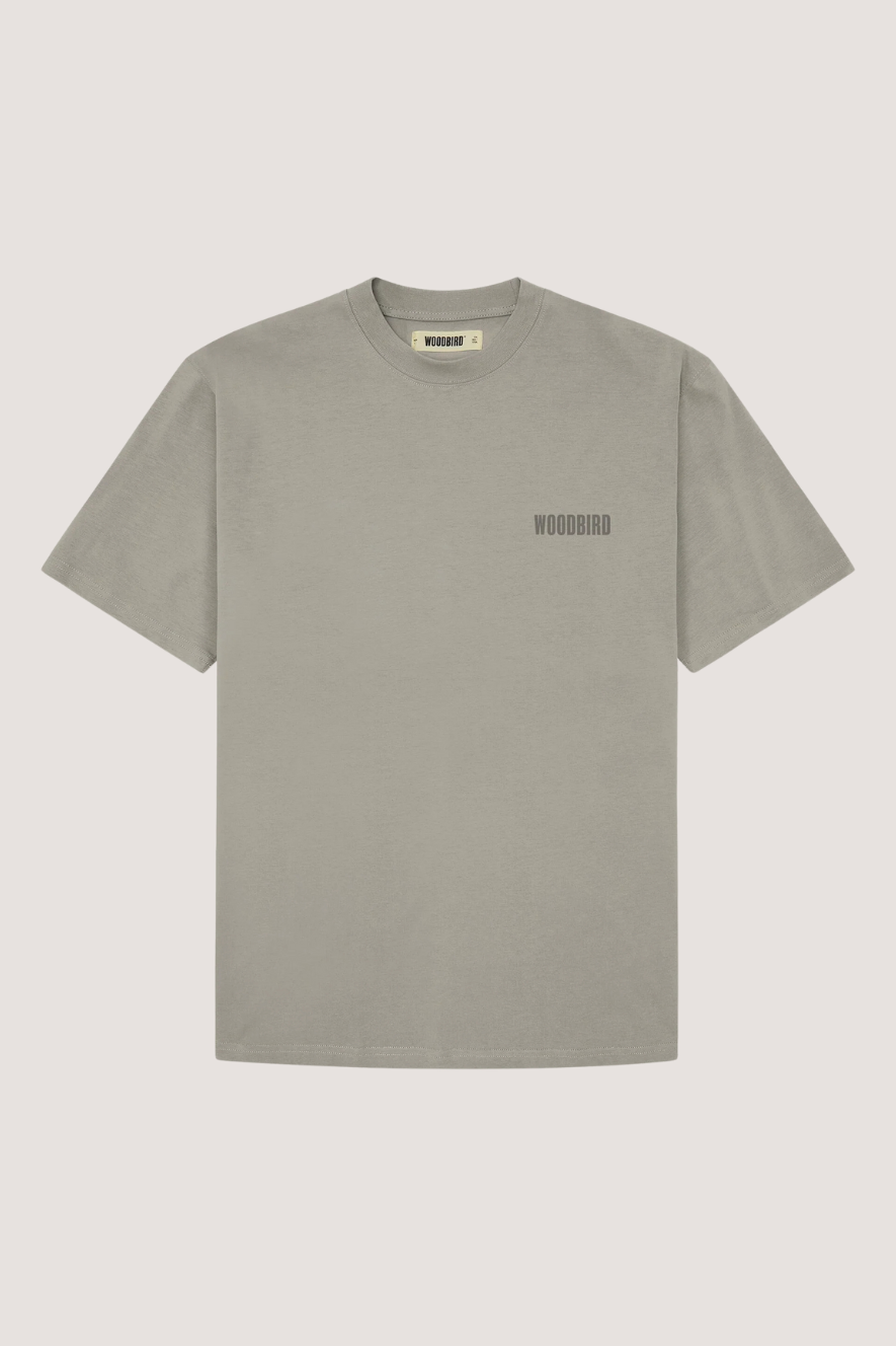 WOODBIRD - WBBAINE BASE TEE - LIGHT GREY