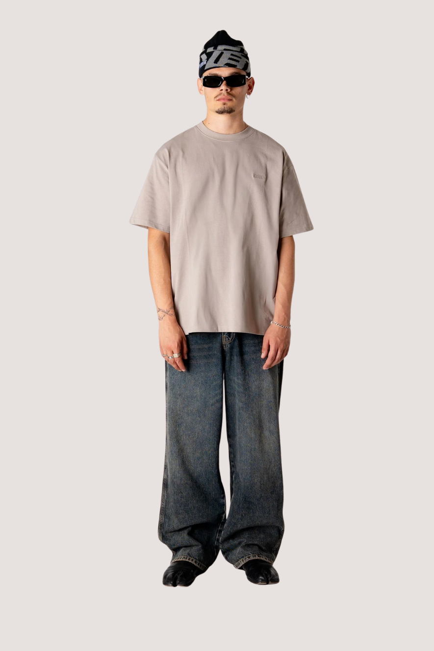 WOODBIRD - WBBAINE BASE TEE - LIGHT GREY