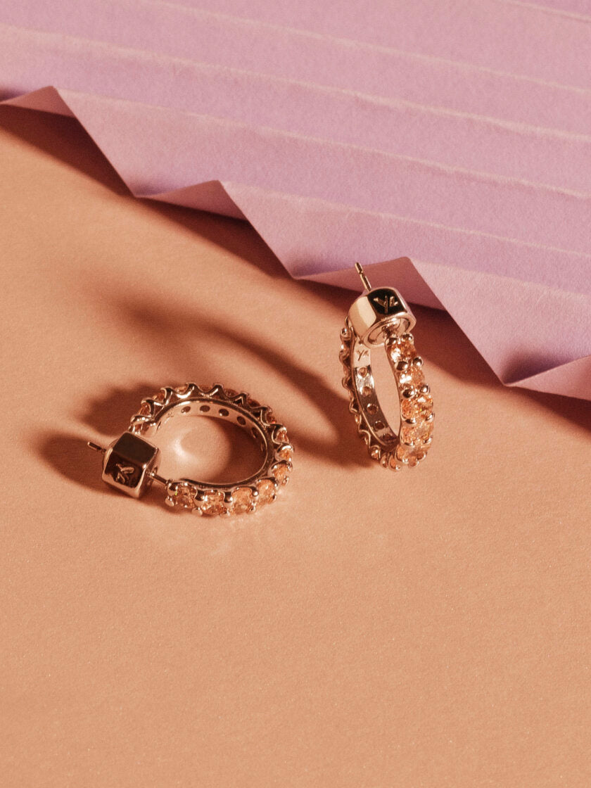 YLVA LI - JULIEN EARRINGS – LIGHT CHAMPAGNE/SILVER