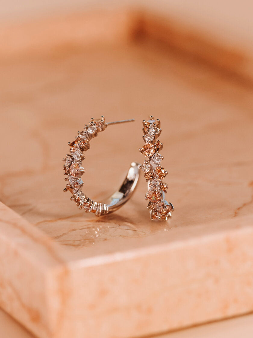 YLVA LI - MEADOW AVANTGARDE EARRINGS – LIGHT CHAMPAGNE/SILVER