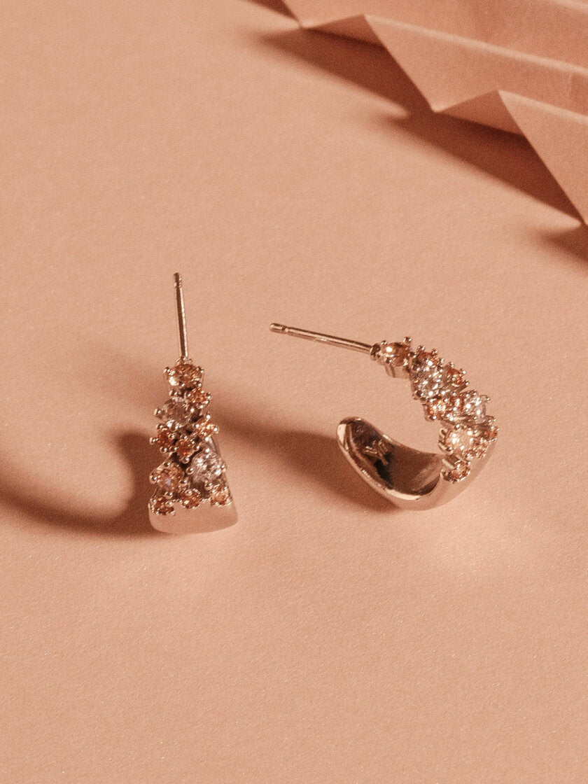 YLVA LI - PETITE MEADOW EARRINGS – CHAMPAGNE/SILVER