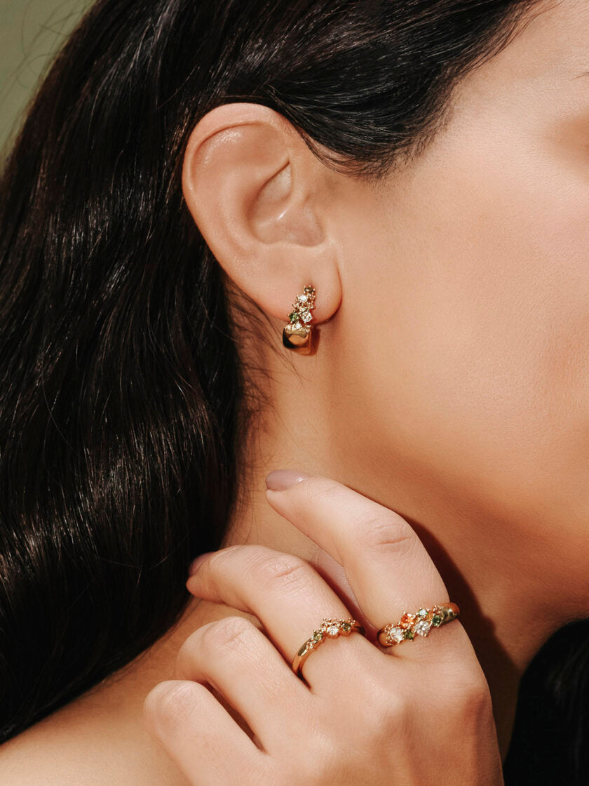 YLVA LI - PETITE MEADOW EARRINGS - PERIDOT/GOLD