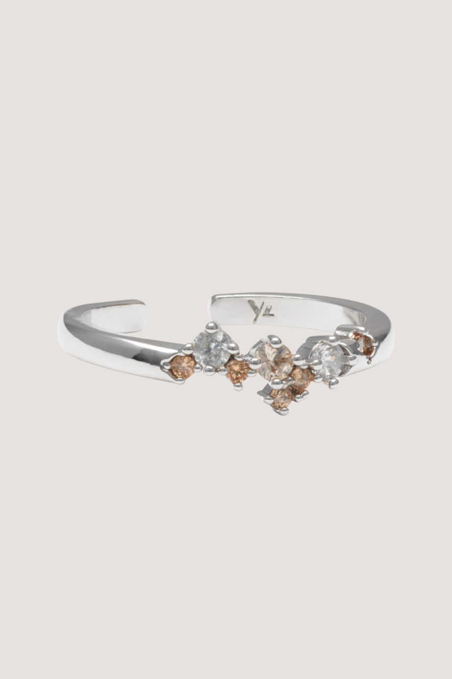 YLVA LI - PETITE MEADOW RING – CHAMPAGNE/SILVER