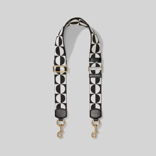 MARC JACOBS - THE CHECKERED WEBBING STRAP - BLACK MULTI/GOLD